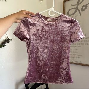 Pink Velvet Rose Gold Free People Shirt Short Sleeve Top
